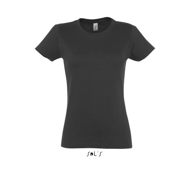 T-SHIRT F MC 190G GRIS FONCE
