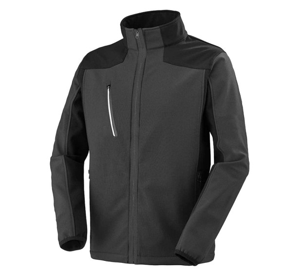 VESTE SOFTSHELL HIVER DE TRAVAIL HOMME/FEMME TEREK MANCHES AMOVIBLES CHARCOAL/NOIR 