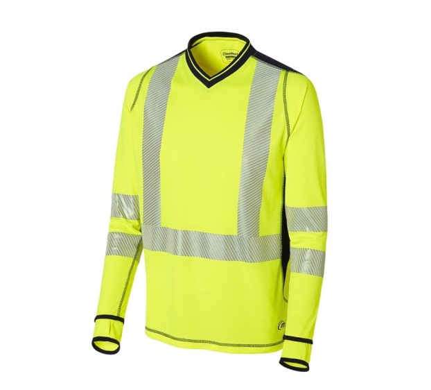 T-SHIRT HAUTE VISIBILITÉ ML LUK LIGHT JAUNE FLUO/MARINE