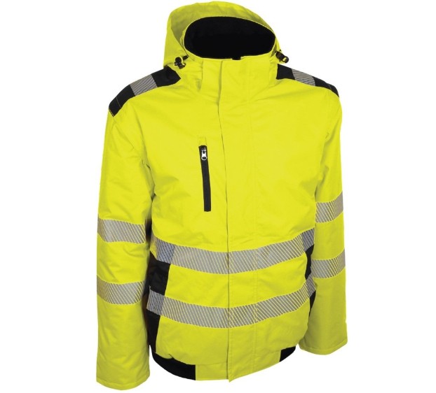BLOUSON HV BRAVA DOUBLE  JAUNE FLUO/MARINE  T.S