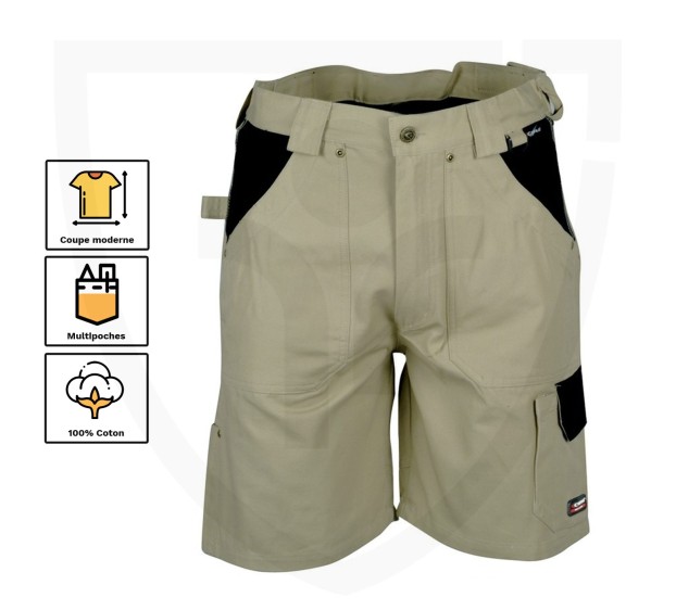 BERMUDA SARAGOSSA - Beige/Zwar 