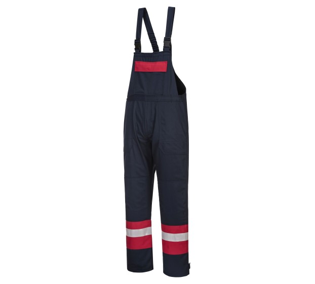 COTTE A BRETELLES ANTISTATIQUE ORANGE/MARINE 