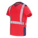 T-SHIRT HAUTE VISIBILITÉ MANCHES COURTES FLUO SAFE XP ROUGE FLUO/MARINE T. 4XL