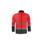 BLOUSON HAUTE VISIBILITÉ SOFTSHELL ZOE ROUGE FLUO/GRIS