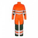 COMBINAISON RÉFLÉCHISSANTE 1 ZIP SAFETY LIGHT ORANGE FLUO/VERT 