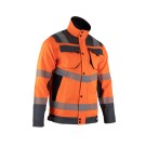VESTE RÉFLÉCHISSANTE HOMME/FEMME COL MONTANT CANDELA ORANGE FLUO/GRIS ACIER 