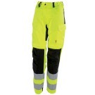 PANTALON FEMME HAUTE VISIBILITE JAUNE FLUO/NOIR 