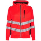 SWEAT CARDIGAN FEMME HAUTE VISIBILITE ROUGE/NOIR