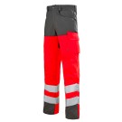 BROEK 1HVI    Fluo rood/Staalg 