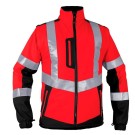 BLOUSON HAUTE VISIBILITÉ SOFTSHELL FJORD 3 ROUGE FLUO/NOIR