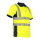 POLO HAUTE VISIBILITÉ VISION JAUNE FLUO/BLEU FONCÉ