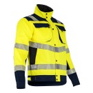 VESTE RÉFLÉCHISSANTE HOMME/FEMME COL MONTANT REFLEXION JAUNE FLUO/BLEU FONCE