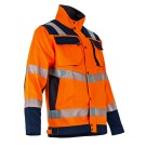 VESTE RÉFLÉCHISSANTE HOMME/FEMME COL MONTANT AMPOULE ORANGE FLUO/BLEU FONCE