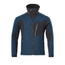 VESTE TRICOT ZIPPE ADVANCED BLEU PETROLE FONCE/NOIR  