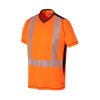 T-SHIRT HAUTE VISIBILITÉ MC LUK LIGHT ORANGE FLUO/MARINE